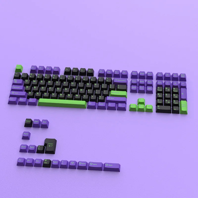 EVA01/Spade Q/Blue Rose Mecha/Ham Keycap 126 keys Double Shot PBT Cherry Profile Sublimation Keycap for Gateron Kailh Cherry MX