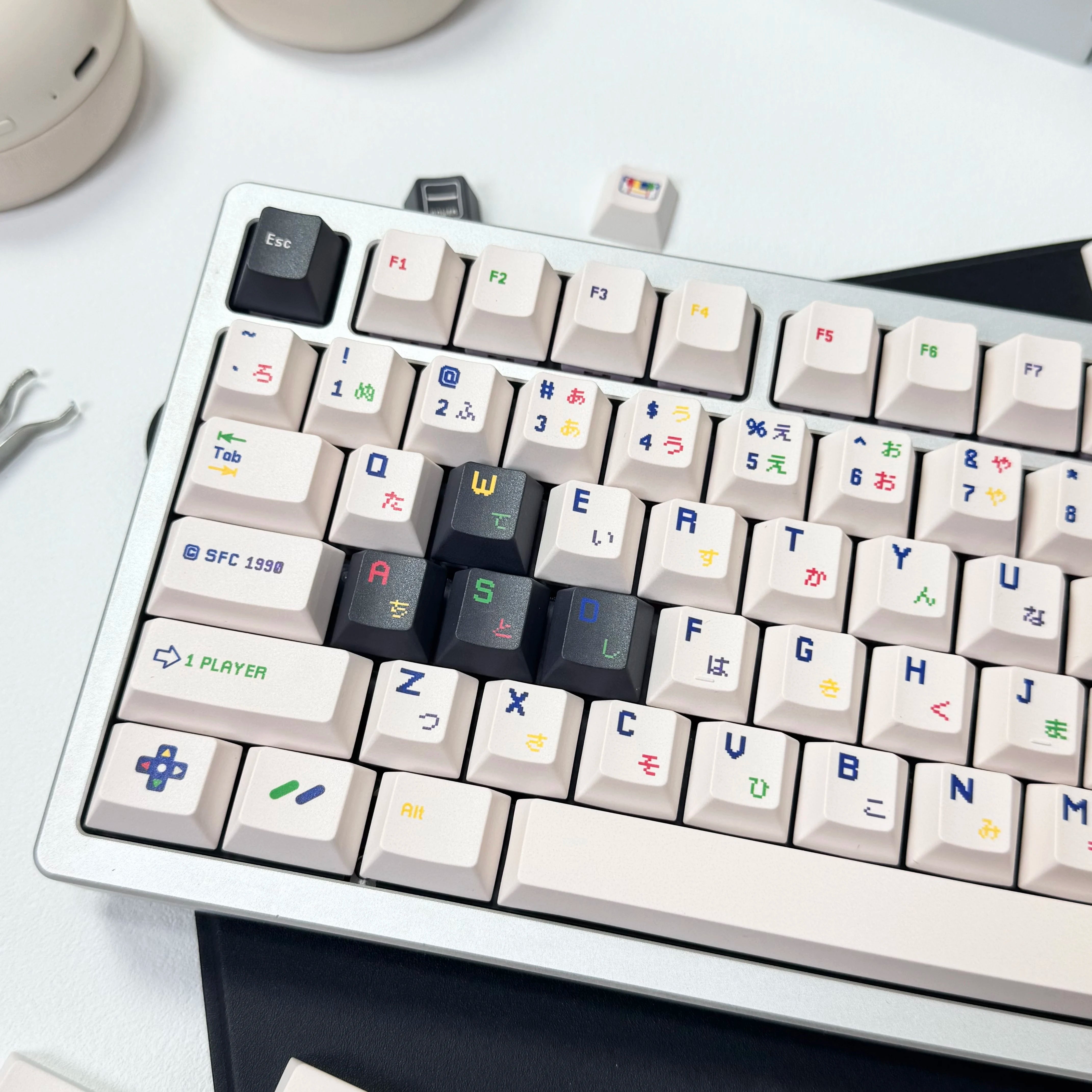 SFC Game Theme Complete Set of Keycaps PBT Sublimation  142 keys  Cherry Profile  for Mechanical Keyboard Cherry MX Switches